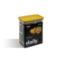 Doza pravokotna Daily 2,2l, rumen pokrov, 15,5x10x19,5cm

