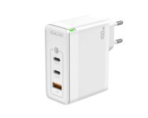 Hišni polnilec Jellico 220V Gun QC 100W vhod 1x USB A (22,5W) in 2x Type C (1x 65W + 1x 35W) + kabel Type C - Type C - Original (EU Blister) bel