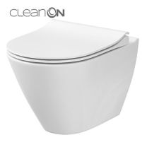 Viseča wc školjka City oval z wc desko slim dur sc eo set C230, Clean on