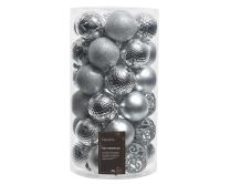 Bučke novoletne srebrne sijaj/mat plastične mix fi 6 cm, set 37/1, Kaem.