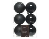 Bučke novoletne črne sijaj/mat plastične fi 8 cm, set 6/1, Kaem.