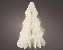 Smrečica novoletna bela papir led 25 cm, Kaem.