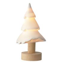 Drevo bozično 8 led belo porcelan, 13,5 cm, Kaem.