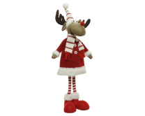 Figura božična jelenček rdeč s šalom 69 cm, Kaem.