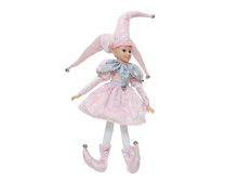 Figura božična škratka roza 60 cm, Kaem.