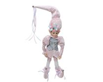 Figura božična škratek roza 50 cm, Kaem.