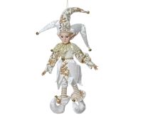 Figura božična škratek zlat 60 cm, Kaem.