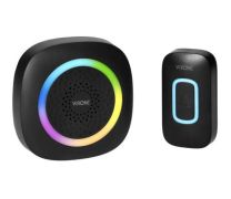Zvonec baterijski brežični 60 zvokov LED RGB PELA DB-6/B črni