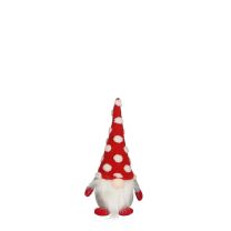 Figura božična palček rdečo/siv 29 cm, Edel.