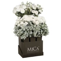 Cvetje umetno Mica, božično belo/zasneženo zeleno 63-76 cm
