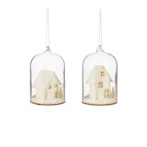 Hiška dekorativna v zvonu, 10,5x7cm