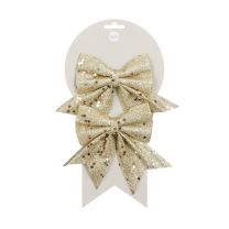Okrasek za jelko pentlja, zlata, 12 × 13 cm, set 2/1
