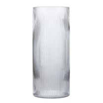 Vaza steklena 35cm, prozorna rebrasta
