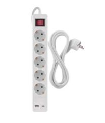 Podaljšek s stikalom P1523CU, 3m / 5 vtičnic, 1xUSB-A in 1xUSB-C Emos