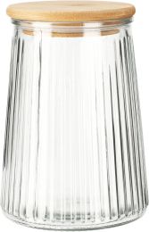 Doza steklena s pokrovom iz bambusa 1000ml, 11xH16cm
