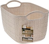 Košara za shranjevanje z dvema ročajema, videz pletenja 30x19x17cm, pvc 
