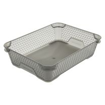 Košara mrežasta za shranjevanje Mirko, 36x26,5x7cm, crystal grey, pvc
