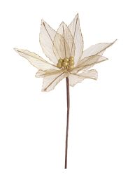 Cvetje umetno božična zvezda zlata 25 cm, Bizz.