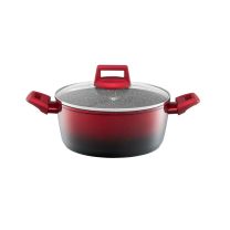 Kozica 2,3l Qualum Ceramic Stone Ombre Red, s stek. pokrovom, Ambition