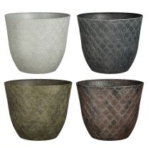 Lonec cvetlični Mica, Tokio siv, antrancit, zelen, rjav v 33 x š 40,5 cm, Edel.