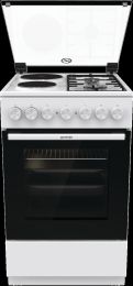 Štedilnik kombinirani Gorenje GK5B41WF, širina 50 cm, 2x plin, 2x elektrika, steklen pokrov