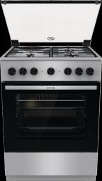 Štedilnik kombinirani Gorenje GK6B41XD, širina 60 cm, 3x plin, 1x elektrika, steklen pokrov, inox