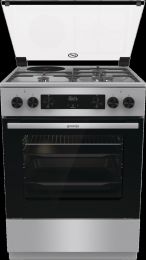Štedilnik kombinirani Gorenje GK6C61XC, širina 60 cm, 3x plin, 1x elektrika, steklen pokrov, inox