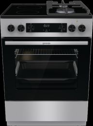 Štedilnik kombinirani Gorenje GKC6C60XT, širina 60 cm, 2x steklokeramika, 2x plin, inox