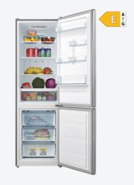Hladilnik z zamrzovalnikom spodaj Vivax CF-310ENF X, višina 188 cm, širina 59,5 cm, inox