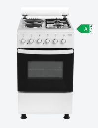 Štedilnik kombinirani Vivax FC-22502 WH, širina 50 cm, 2x elektrika, 2x plin, bel