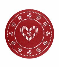 Pogrinjek namizni iz filca Cuore, rdeč, 38cm
