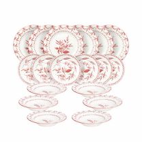 Krožnik garnitura Olimpia new Coral, 18/1, porcelan