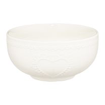Skleda Galactic, bela, srčki, 13cm, porcelan
