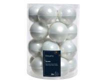 Bučke novoletne hladno bele steklo fi 6 cm, set 20/1, Kaem.