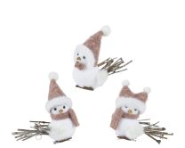 Figura ptiček bel s kapo in šalom 11 cm, Kaem.