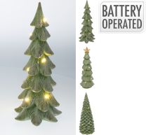 Drevesce božično zeleno z LED lučko, 29cm