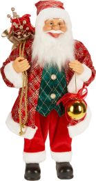 Figura božična božiček rdečo zelen z zlato bunkico 60 cm, Koo.