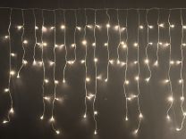 Lučke 180 led ICICLE toplo bela, 8 funkcij utripanja s časovnikom, zavesa, 3 m, IP44