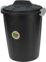 Koš za smeti s pokrovom 23l, pvc, črn, 
