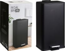 Koš za smeti s pedalko 30l, kovinski črn
