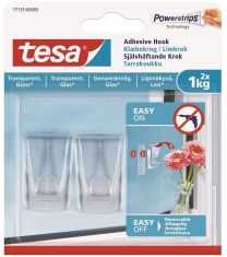 Kljukica transparentna Powerstrips Deco do 1 kg nosilnosti, 2/1
