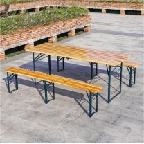 Vrtna garnitura lesena gasilska 220x70 cm (miza+2x klop)