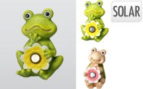 Figura želvica/žabica s solarno lučko z rožico 34 cm, Kop.