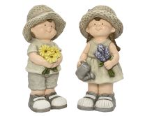 Figura vrtna fantek/punčka z rožicami 42 cm, Kaem.