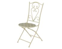 Stol vrtni Madrid zeleno rumen z rožicami jeklo 39x51x94 cm, Kaem.