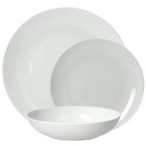 Krožnik garnitura Metropolis Bianco 18/1, porcelan