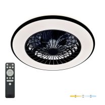 Ventilator stropni z LED svetilko VENTELUX 48W+15W 3CCT daljinsko upravljanje fi 45cm ČRN