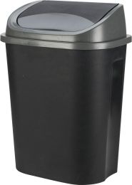 Koš za smeti Black Grey, 25l swing, črn