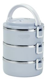 Posoda menažna 3/1, 3x0,5l, inox in  pvc, svetlo modra
