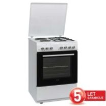 Štedilnik kombinirani VOX GHT 6220 W, širina 60 cm, 65 L, 2x plin, 2x elektrika, bel